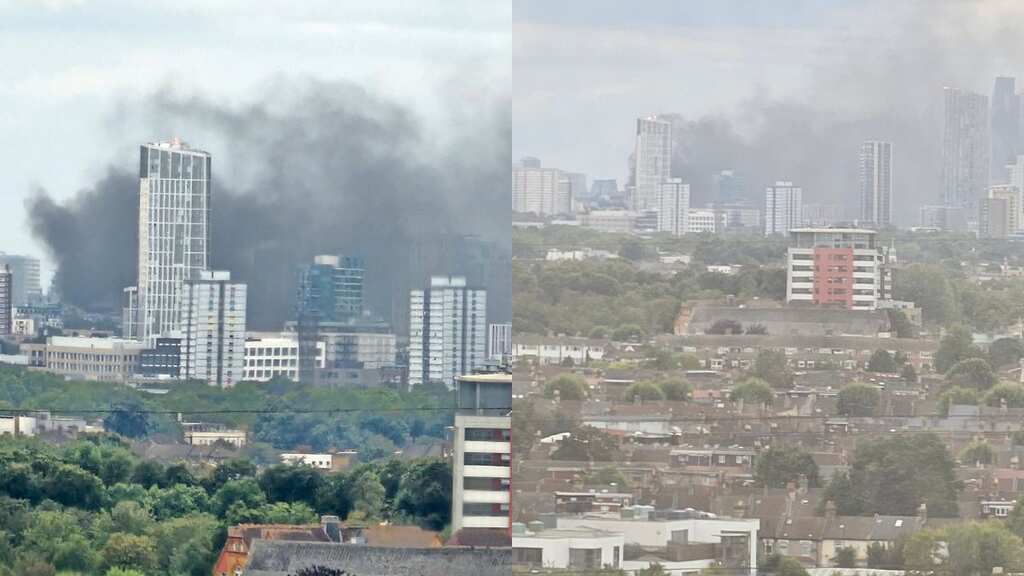 Major fire breaks out in London's Tower Hamlets; Plumes of smoke seen from far away