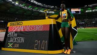 World Athletics Championship: Jamaica's Shericka Jackson retains 200m title in second-fastest time ever