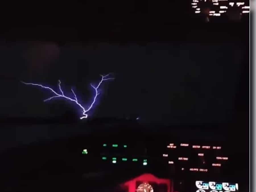 Witchfire or St. Elmo’s fire was caught on camera by US pilots as Hurricane Idalia approached