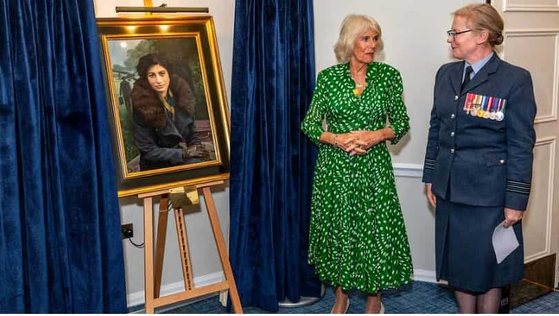 Britain's Queen Camilla unveils portrait of British-Indian spy Noor Inayat Khan in London