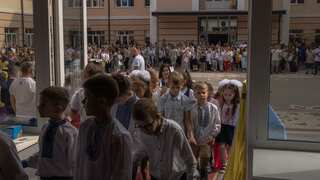 Police report bomb threats in Kyiv as Ukraine children go back to school