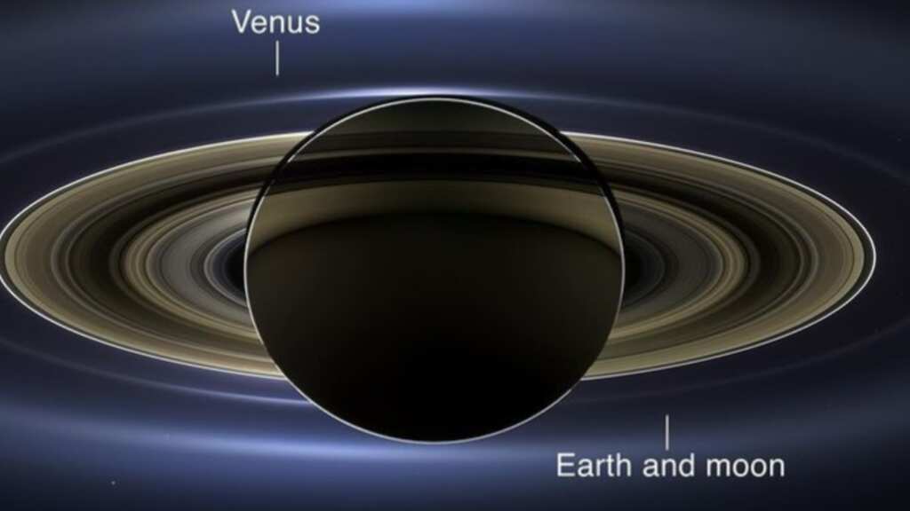 NASA revisits iconic Saturn pic, and Earth is photobombing