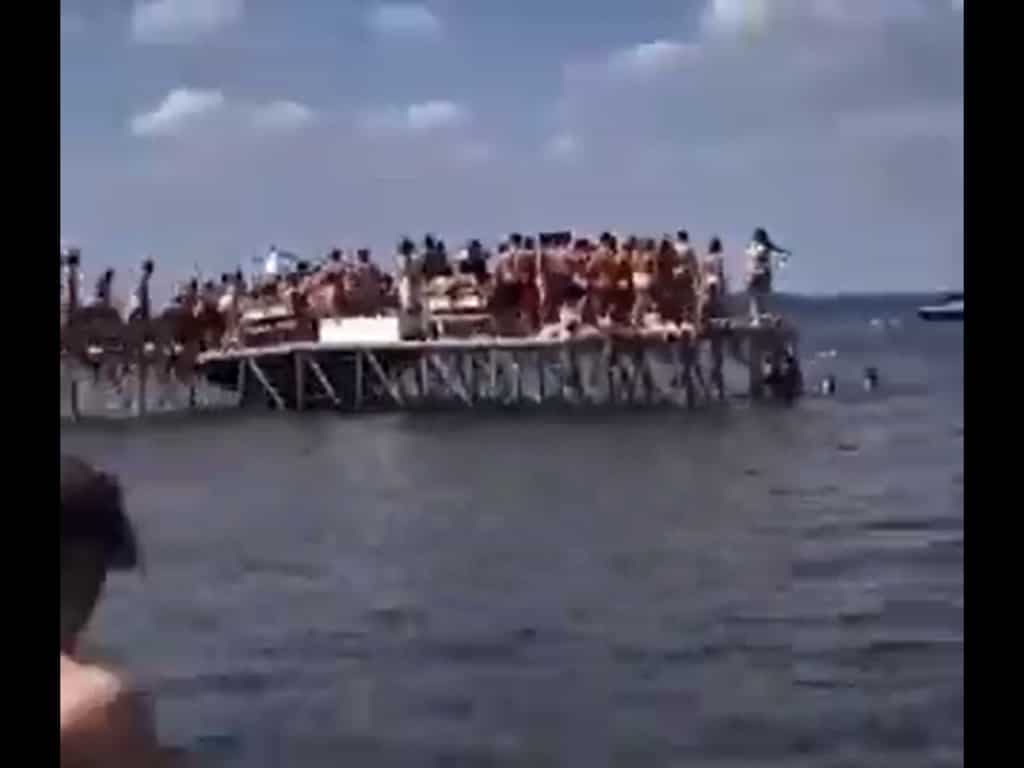 Scary fall: Pier collapses at University of Wisconsin, dumping dozens into Madison lake | Video