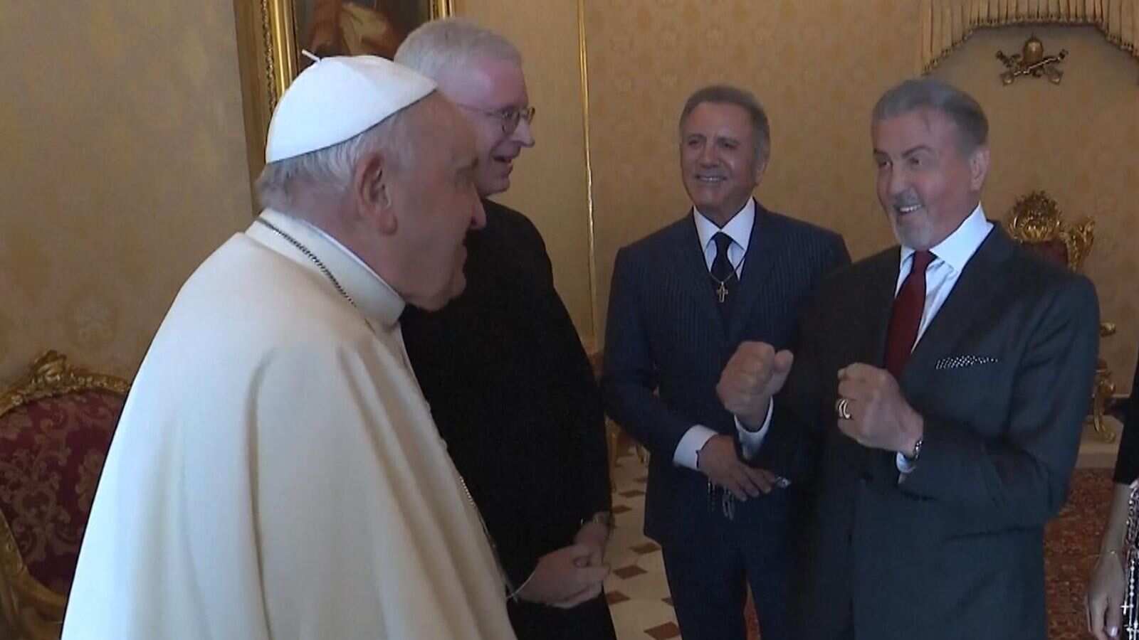 Watch | Sylvester Stallone and Pope Francis go toe-to-toe in shadow boxing Watch | Sylvester Stallone and Pope Francis go toe-to-toe in shadow boxing