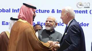 Biden opts for hearty handshake to greet Saudi Arabia leader after being criticised for fist-bumping gesture