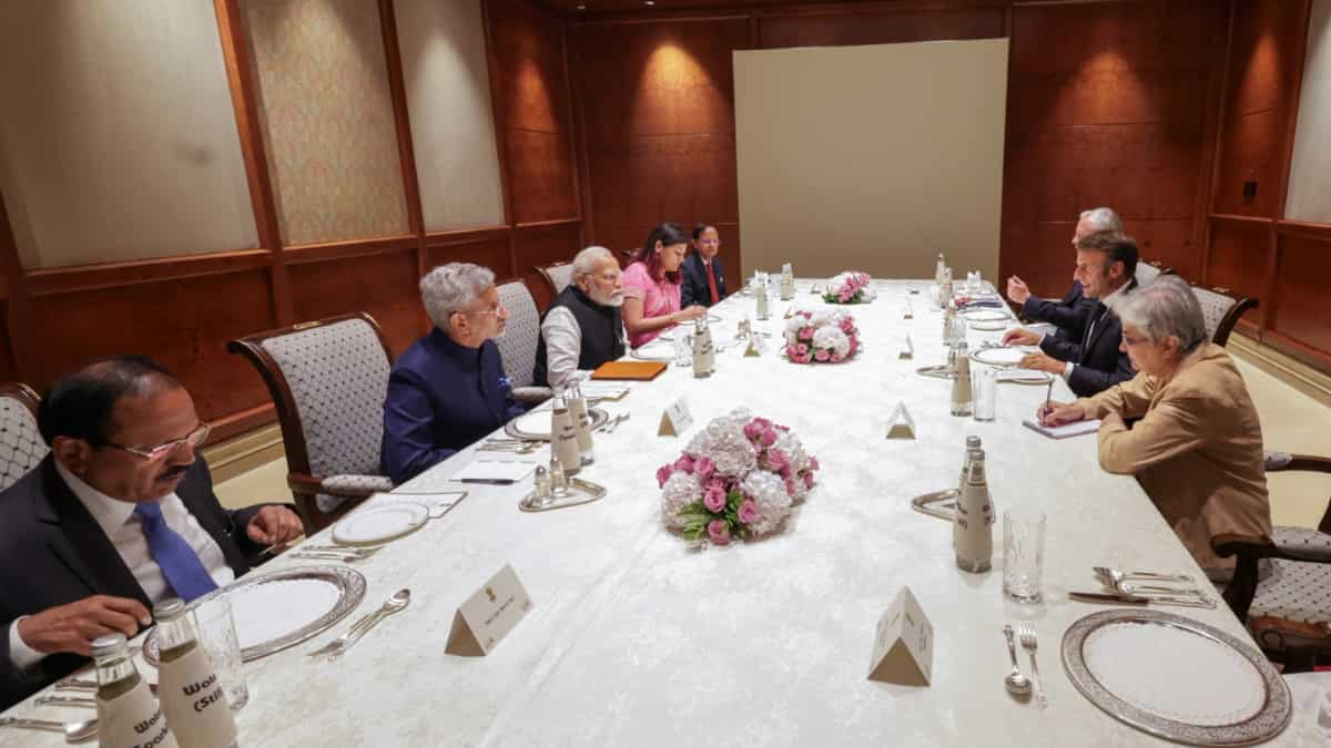 PM Modi held a lunch meeting with French President Emmanuel Macron