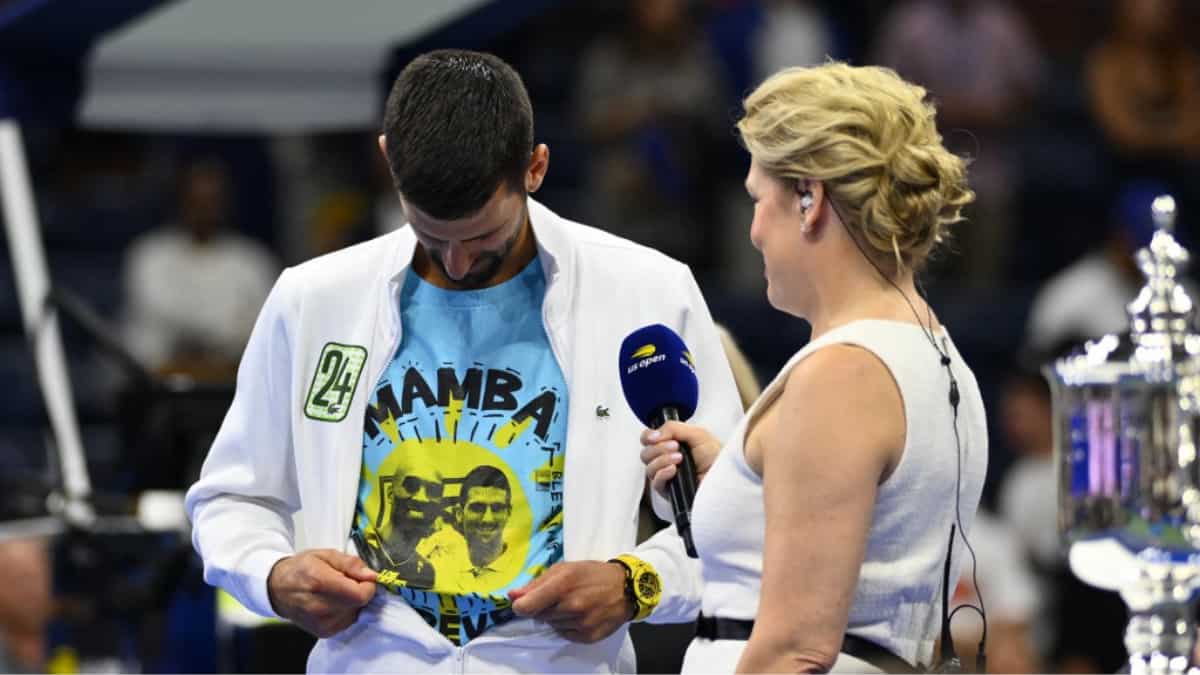 Novak Djokovic's EMOTIONAL tribute to Kobe Bryant after winning record-equalling 24th grand slam title - WATCH