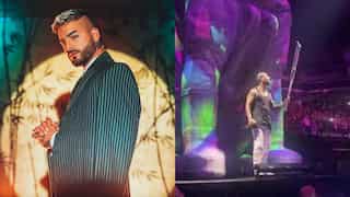 Colombian rapper Maluma attacked on stage by fan with crutch | Watch