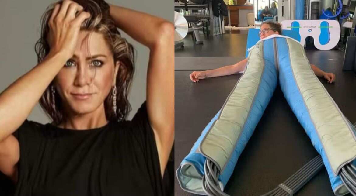 What are those? Internet is obsessed with Jennifer Aniston's new slimming compression trousers What are those? Internet is obsessed with Jennifer Aniston's new slimming compression trousers