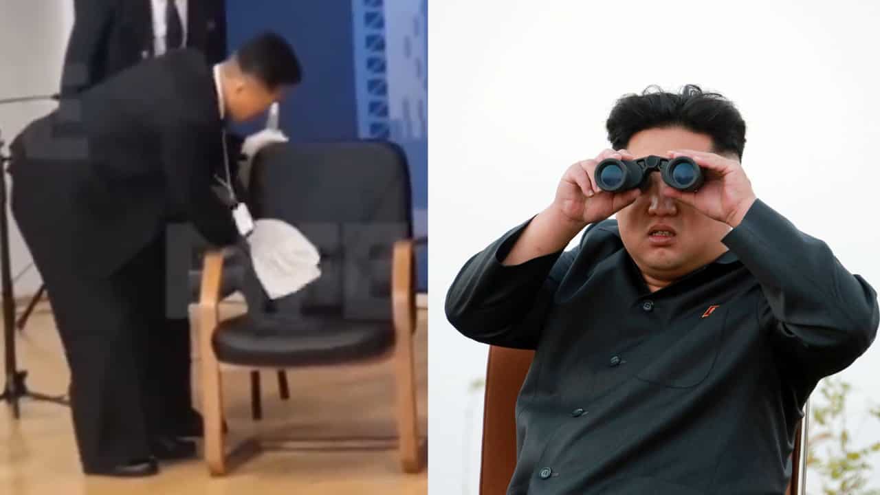 Watch: Kim Jong Un's chair cleaned & scanned by his officials ahead of talks with Putin Watch: Kim Jong Un's chair cleaned & scanned by his officials ahead of talks with Putin