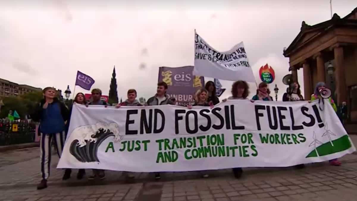 Demand for the end of fossil fuels