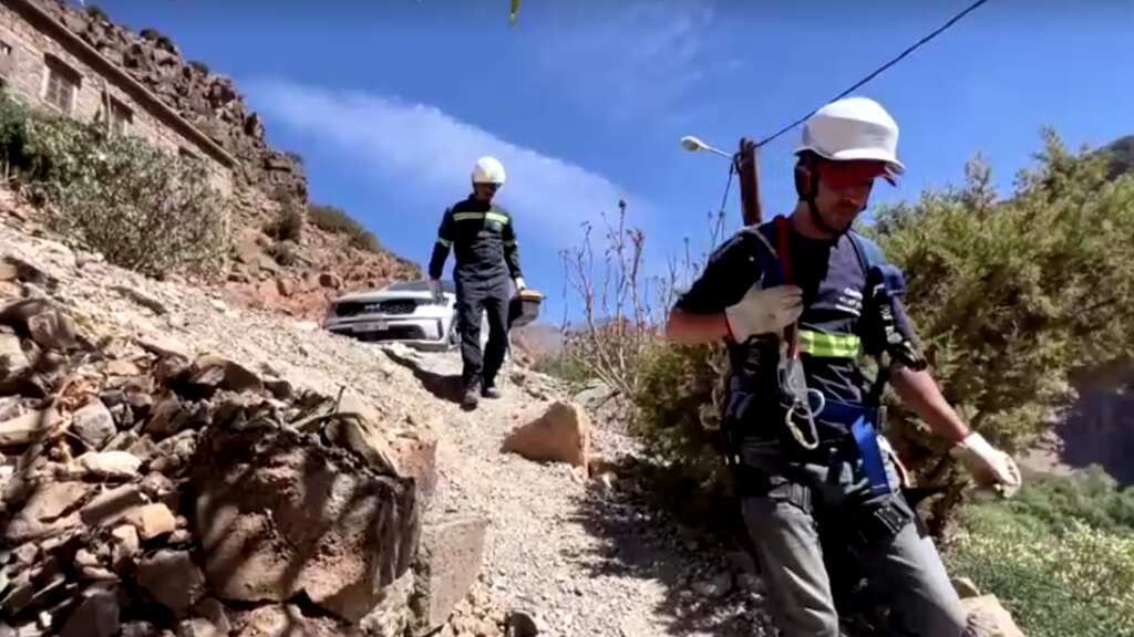 Moroccan electricians work to bring back power to quake-hit villages