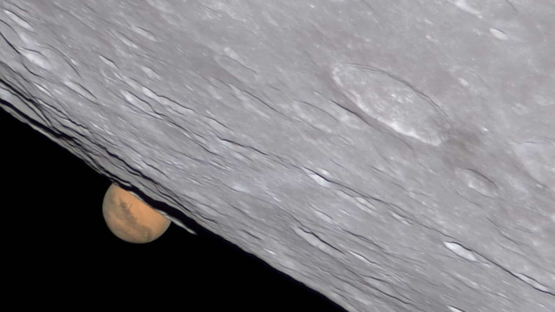 Mars and the moon