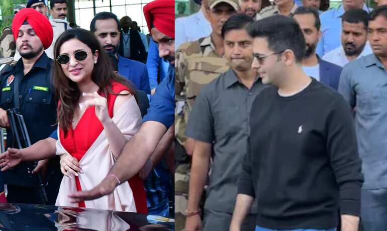 Parineeti Chopra and Raghav Chadha get warm welcome at Udaipur airport ahead of wedding