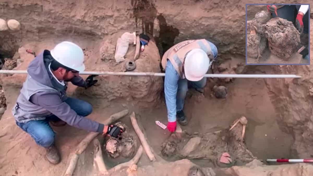 Gas workers discover 800-year-old burial site in Peru, remains of six children found Gas workers discover 800-year-old burial site in Peru, remains of six children found