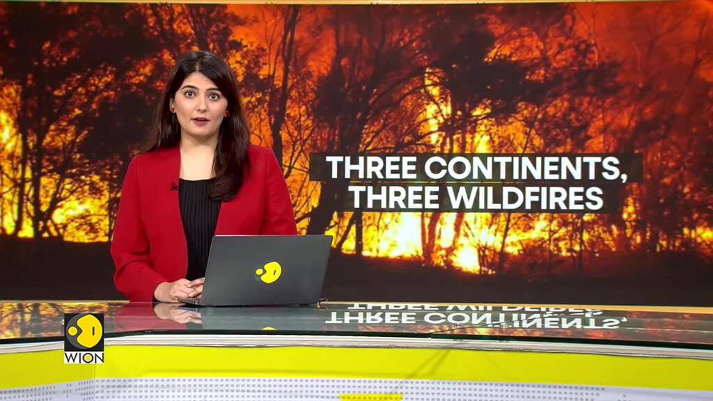 Weekend wildfires across three continents