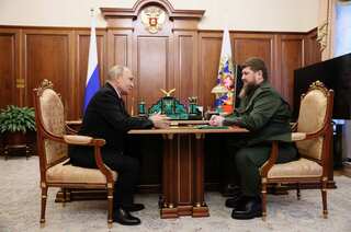 Russia’s Vladimir Putin meets Chechen warlord Ramzan Kadyrov, who was rumoured to be 'in coma'