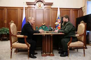 Russia’s Vladimir Putin meets Chechen warlord Ramzan Kadyrov, who was rumoured to be 'in coma'