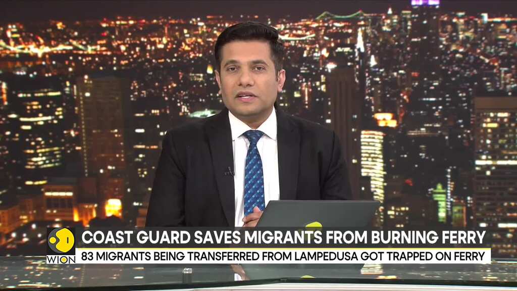 Italian coast guard rescues over 100 people aboard burning ferry