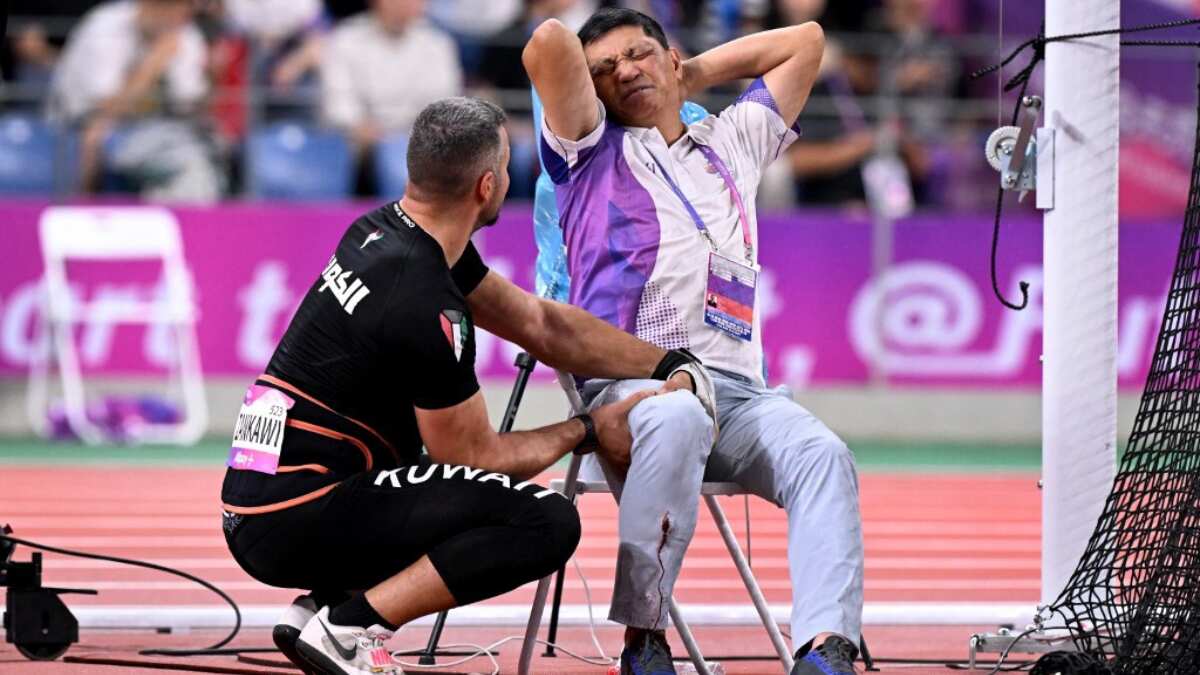Asian Games 2023: Official's leg fractured after being hit by misthrown hammer Asian Games 2023: Official's leg fractured after being hit by misthrown hammer