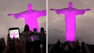 Watch | Christ the Redeemer Statue in Rio lights up in pink for Breast Cancer Awareness