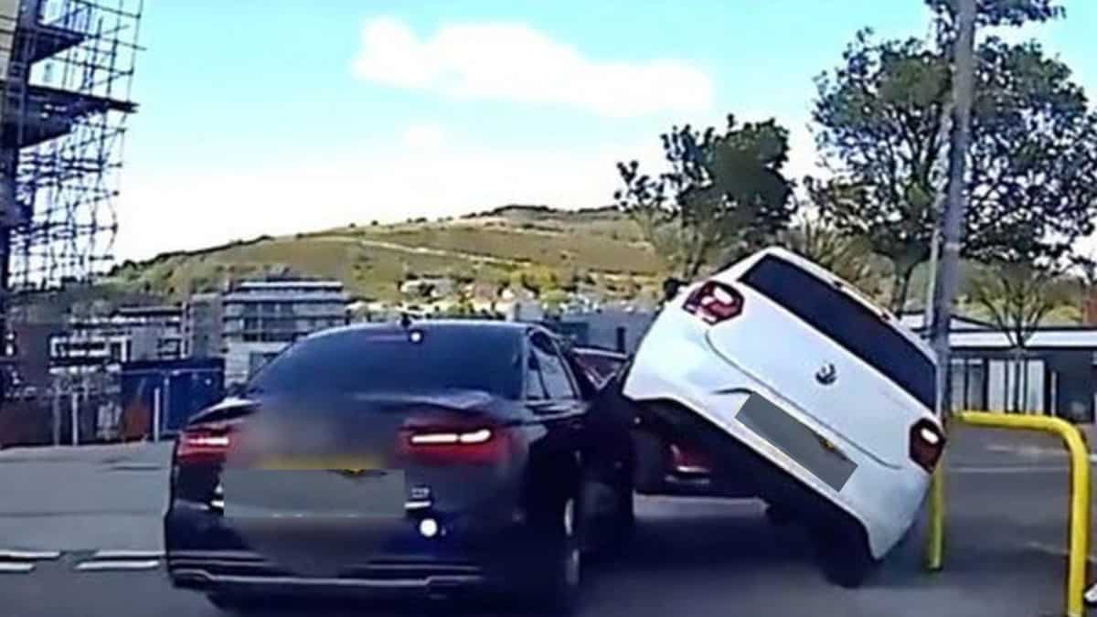 Dynamic Drug Driver Crashed Into Wall With Toddler In Car After High-speed Police Pursuit Landscape Illustration Dynamic Drug Driver Crashed Into Wall With Toddler In Car After High-speed Police Pursuit Landscape Illustration