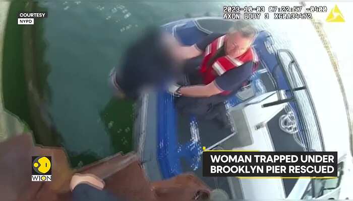 New York: NYPD rescues 20-yr-old woman trapped under pier; heroic moment captured on camera | WION