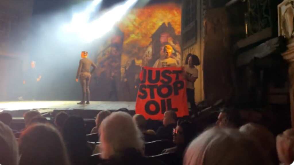 Five arrested after Just Stop Oil protest halts Les Misérables performance in London