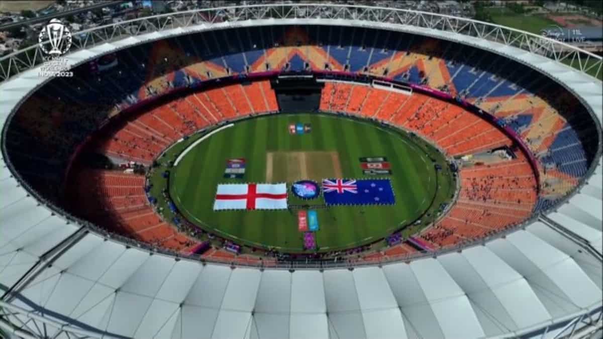 World Cup 2023: Fans slam BCCI as stadium wears deserted look in England vs New Zealand opener World Cup 2023: Fans slam BCCI as stadium wears deserted look in England vs New Zealand opener