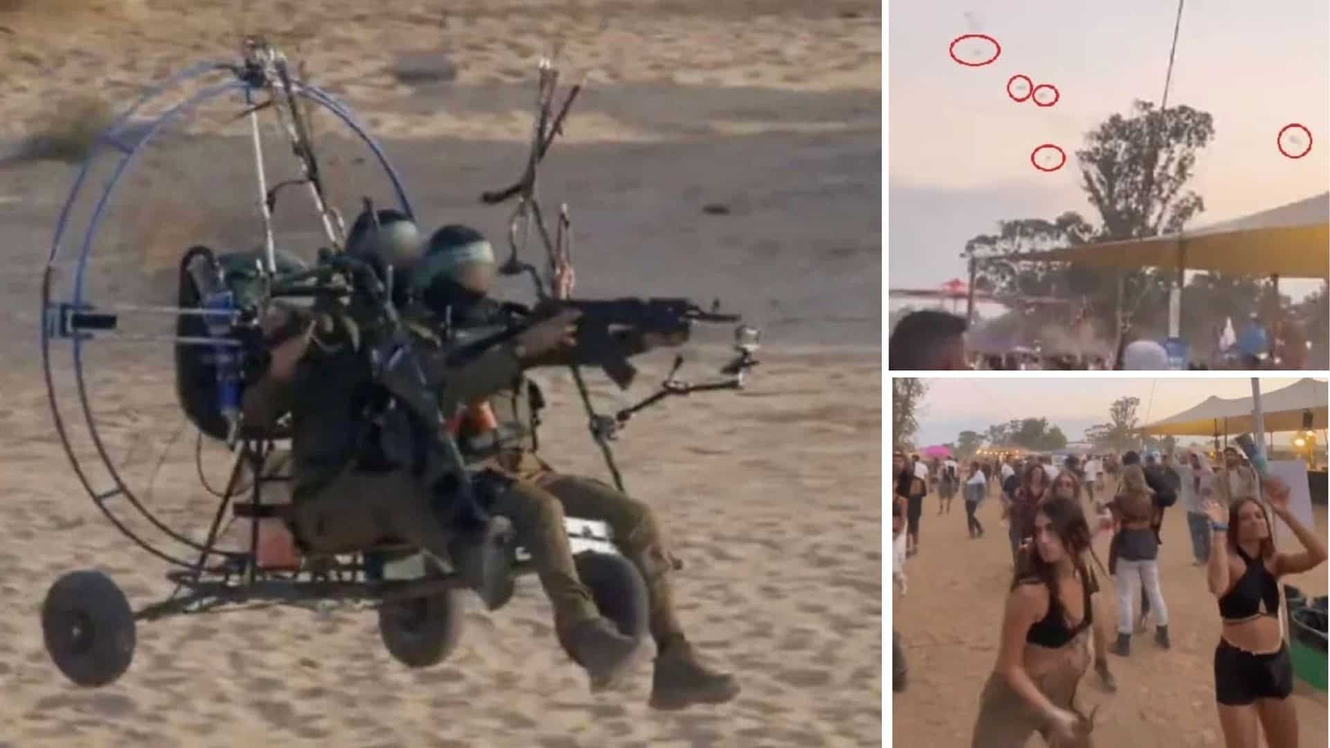 Video | Hamas militants paraglide into Israeli 'rave party,' partygoers ...