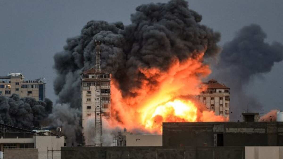 Air strike hit Palestine Tower