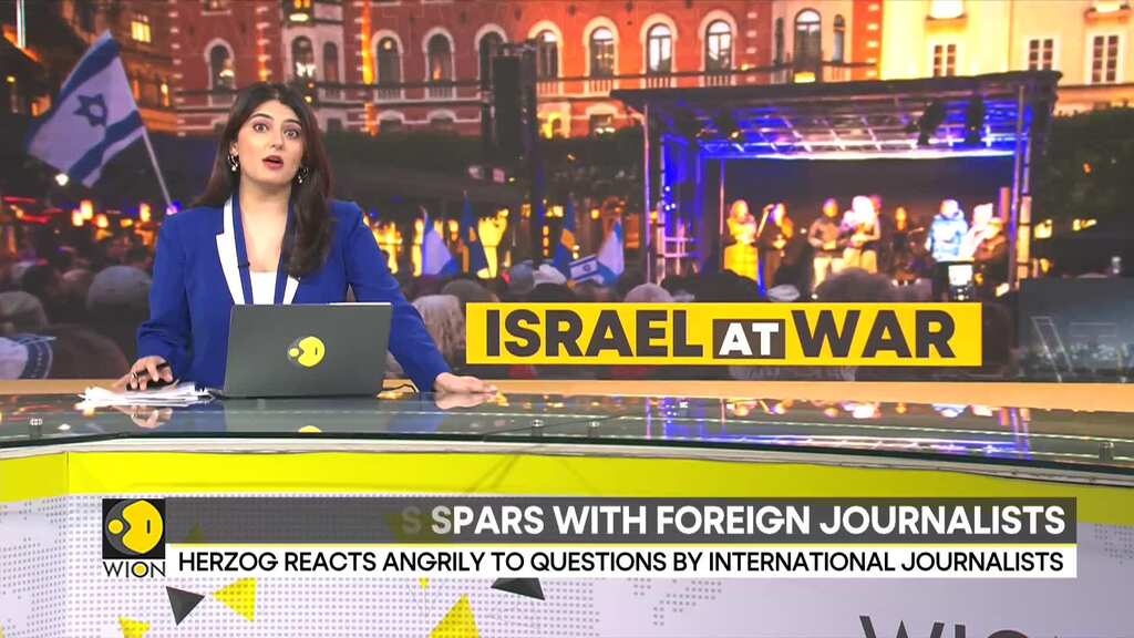 Israel President Isaac Herzog spars with foreign journalists, displays anger in press briefing