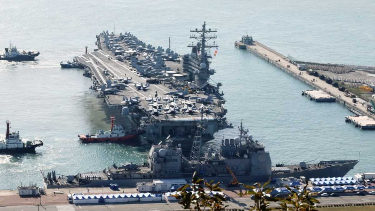 North Korea slams US aircraft carrier visit to South Korean port, calls it 'undisguised provocation' North Korea slams US aircraft carrier visit to South Korean port, calls it 'undisguised provocation'