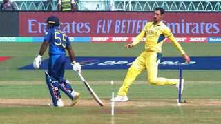 World Cup 2023: Mitchell Starc threatens runout at non-striker's end to Sri Lankan batter - WATCH