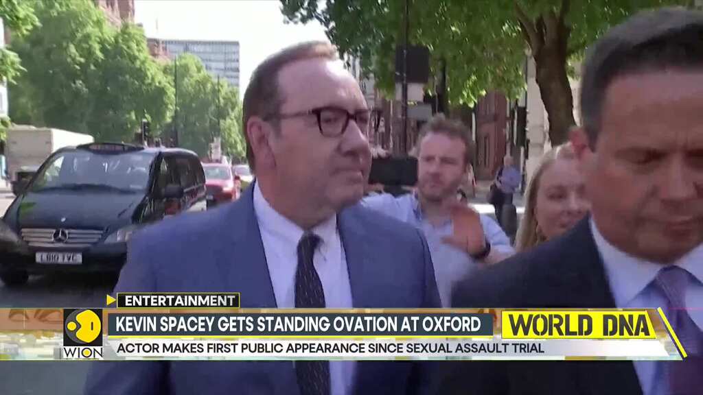 Kevin Spacey receives standing ovation in first stage appearance since sexual assault trial