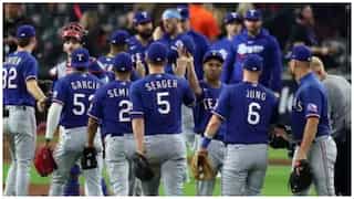Defending champion Houston Astros beat Texas Rangers 8-5 to tighten MLB playoff series