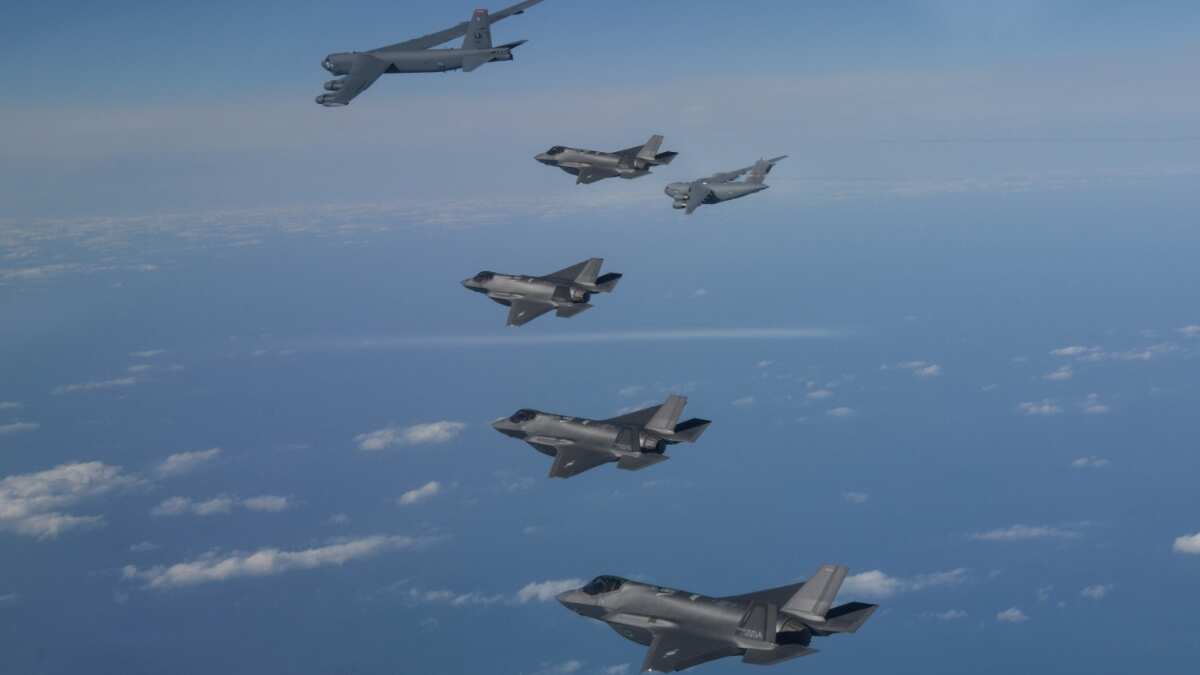 South Korea holds air drills with Japan and US in first such collaboration South Korea holds air drills with Japan and US in first such collaboration