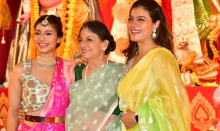 Kajol and Tanisha with mom Tanuja
