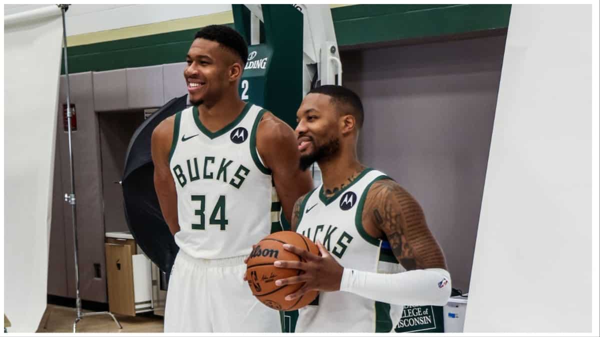 Damian Lillard, Giannis Antetokounmpo join forces to make Bucks serious threat for NBA title Damian Lillard, Giannis Antetokounmpo join forces to make Bucks serious threat for NBA title