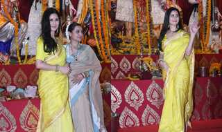 Katrina Kaif stuns in yellow saree as she steps out for Durga Puja celebration