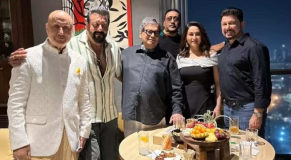 Madhuri Dixit, Sanjay Dutt, Jackie Shroff reunite at Subhash Ghai's wedding anniversary Madhuri Dixit, Sanjay Dutt, Jackie Shroff reunite at Subhash Ghai's wedding anniversary