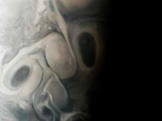 Spooky face with a frown captured on Jupiter by NASA's Juno spacecraft