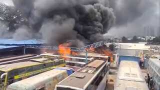India: Massive fire at Bengaluru bus depot engulfs 18 buses. Watch