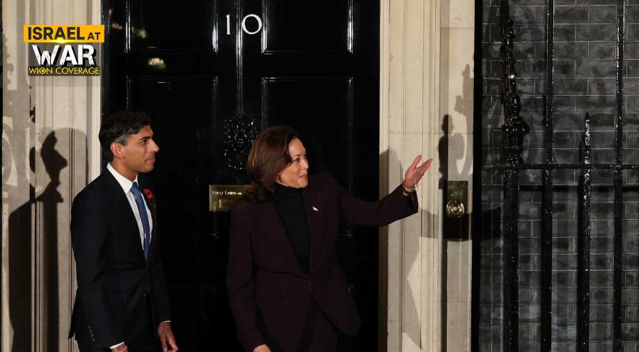 Watch | UK PM Sunak welcomes US VP Kamala Harris amid pro-Palestinian protests outside Downing Street