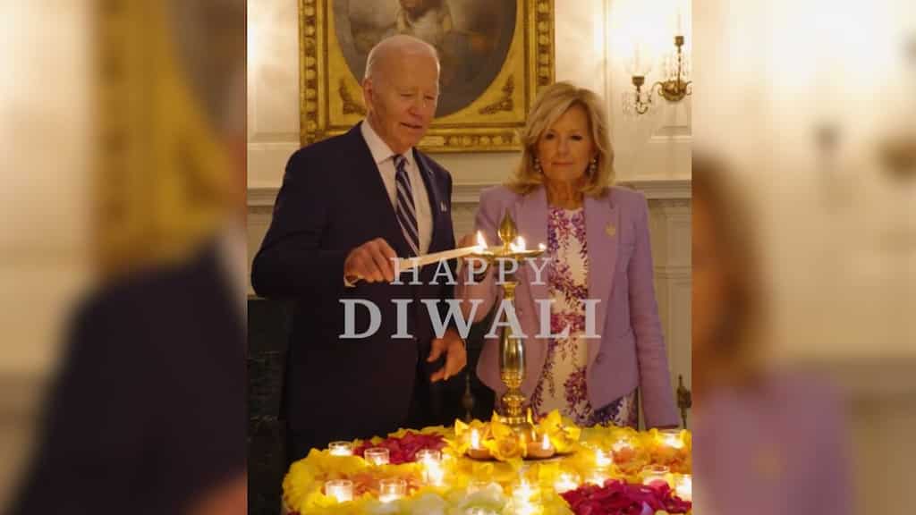 US President Joe Biden, First Lady Jill Biden light 'diya' on occasion of Diwali