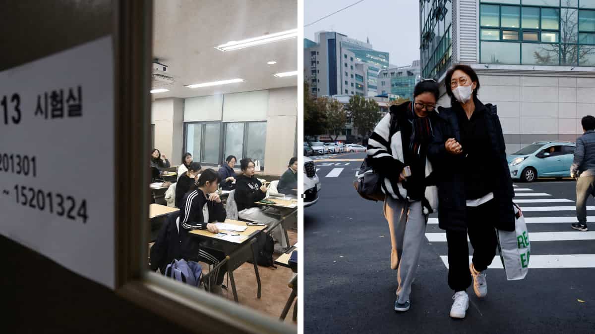 Flights halted, offices and stock market open late, police on standby as South Koreans sit for key exam