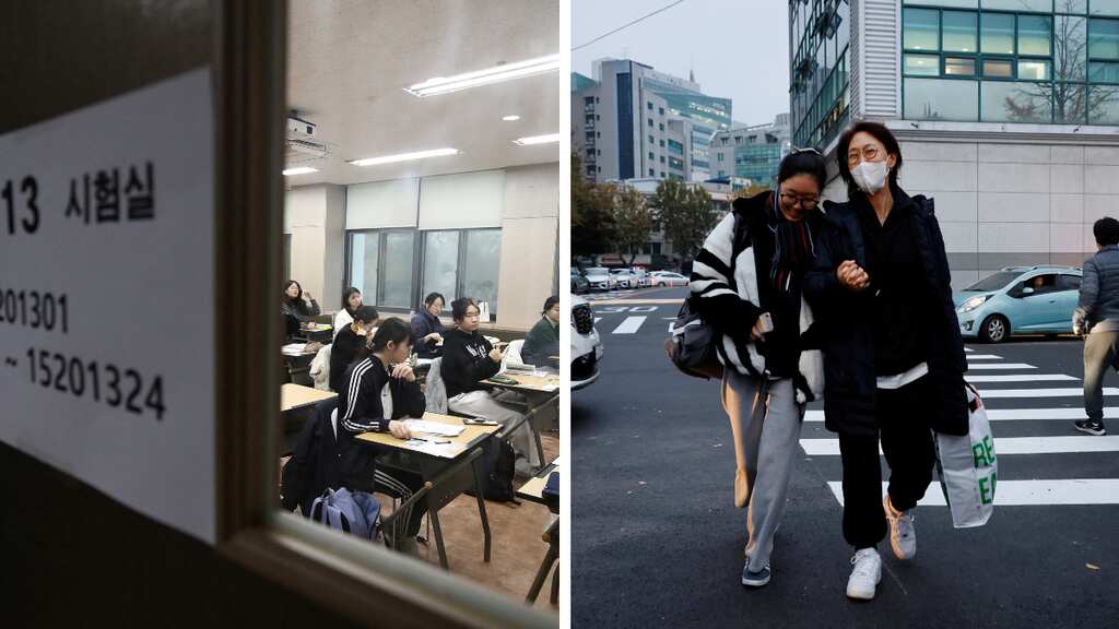 Flights halted, offices and stock market open late, police on standby as South Koreans sit for key exam