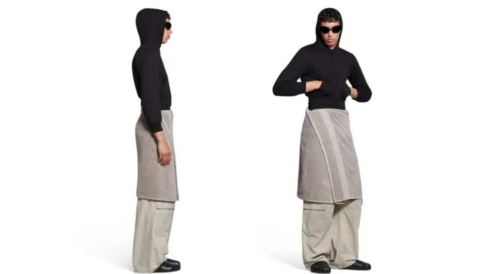 This Balenciaga towel skirt will give you a mini heart attack; check its price here