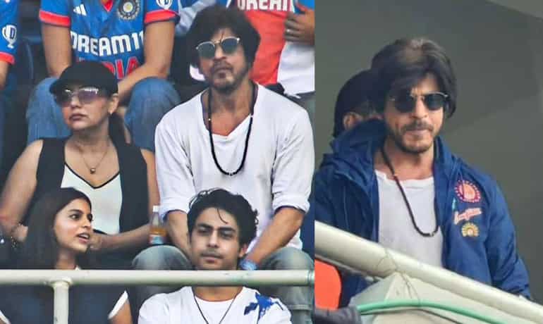 Shah Rukh Khan, Gauri, Suhana spotted at India vs Australia World Cup final Shah Rukh Khan, Gauri, Suhana spotted at India vs Australia World Cup final