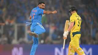 World Cup Final: Shami strikes gold in his first over, gets Warner caught in slips - WATCH